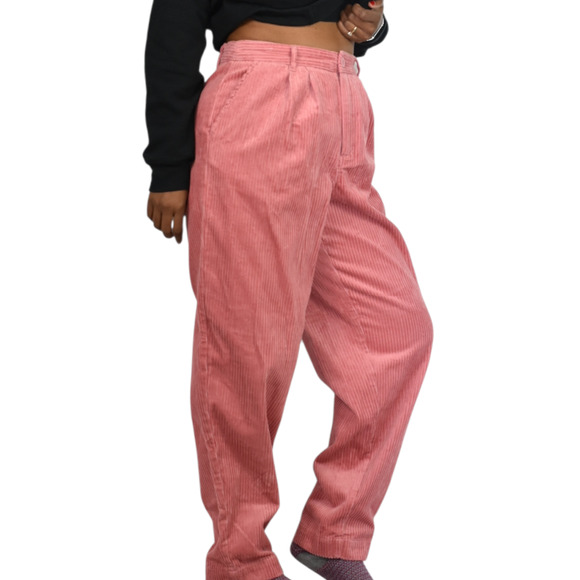 Rowing Blazers Target Corduroy Pants Pink Pleated Pleated High Waist Wale Cord 6 - Picture 10 of 15